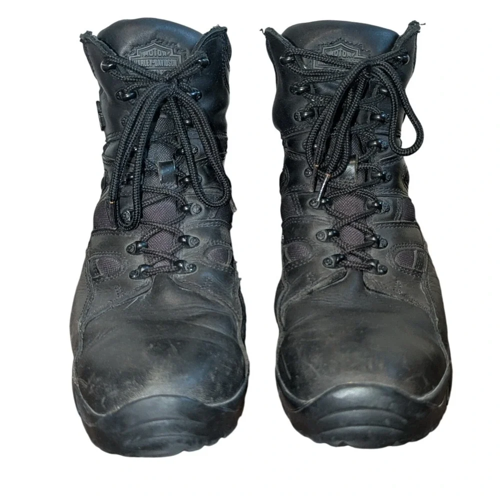Harley Davidson‎ Mens 95129 Black Leather Vibram Sole Riding Boots Size 11.5
